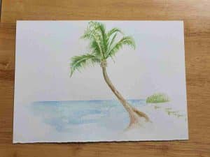 watercolor palm tree painting