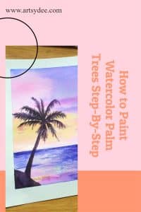 How to Paint Watercolor Palm Trees Step By Step with a picture of a palm tree