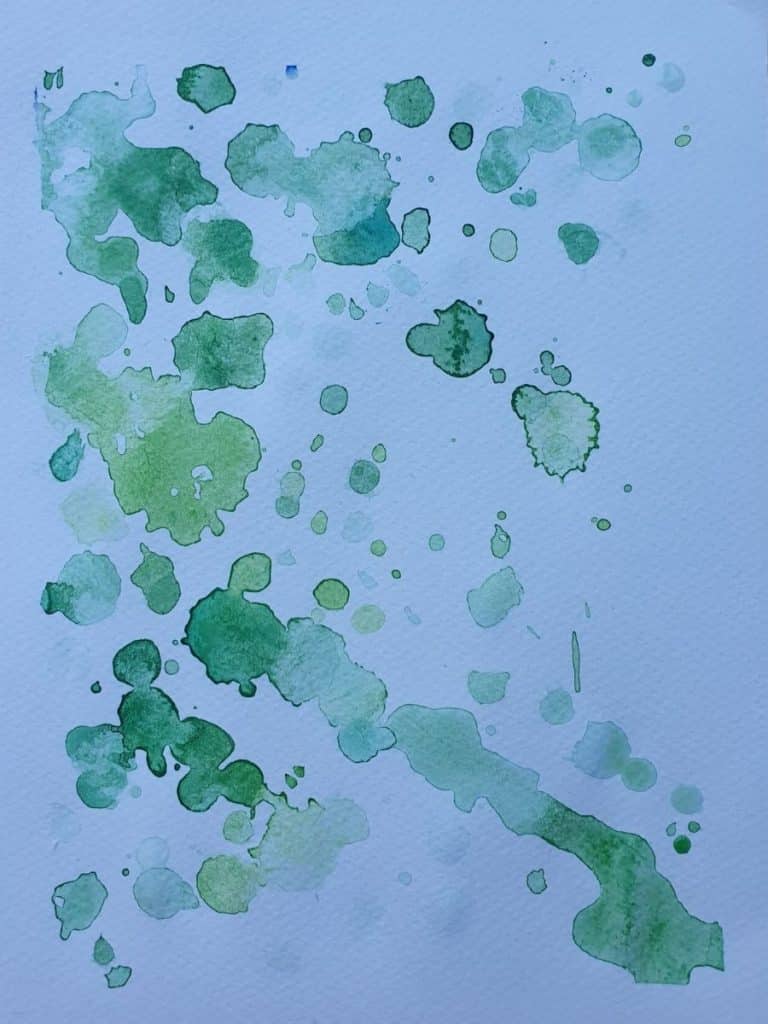 green drips watercolor background