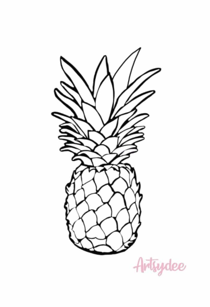 Single Large Pineapple Stencil Template