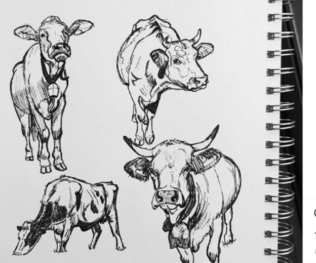 Nuno Resende Daily Sketchbook Cows