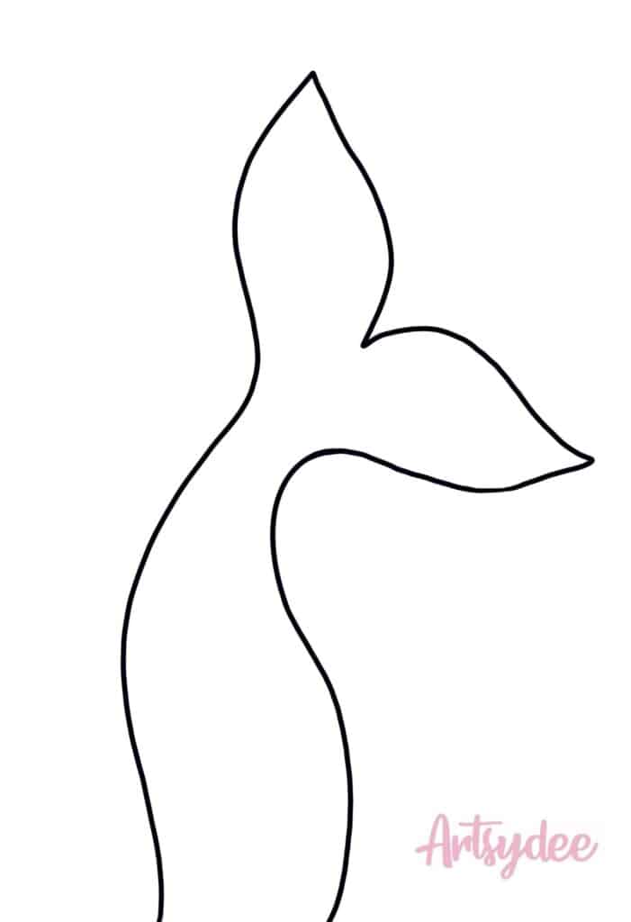 large mermaid tail template outline