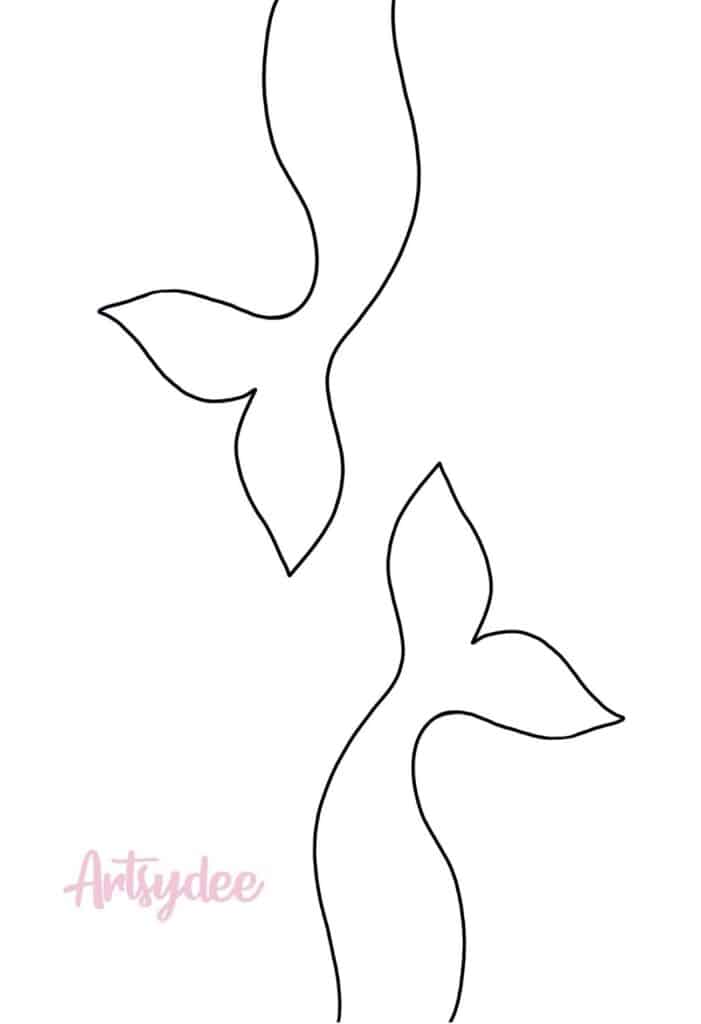 two medium mermaid tail template outlines