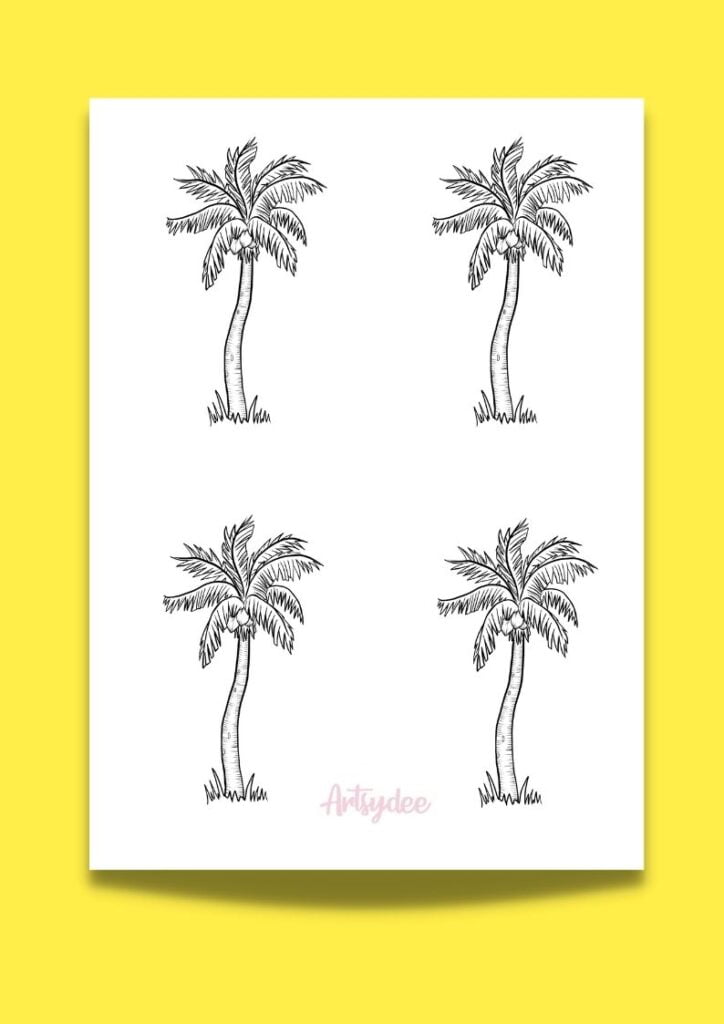 four single palm tree template