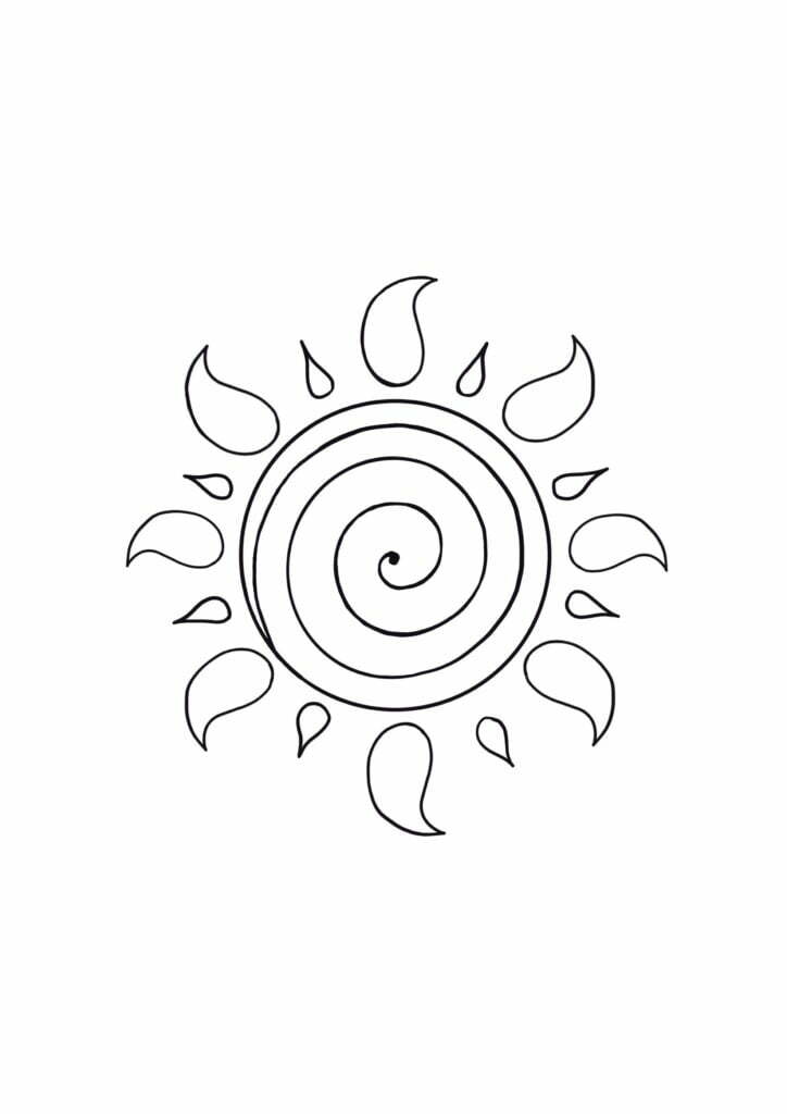 swirling sun template