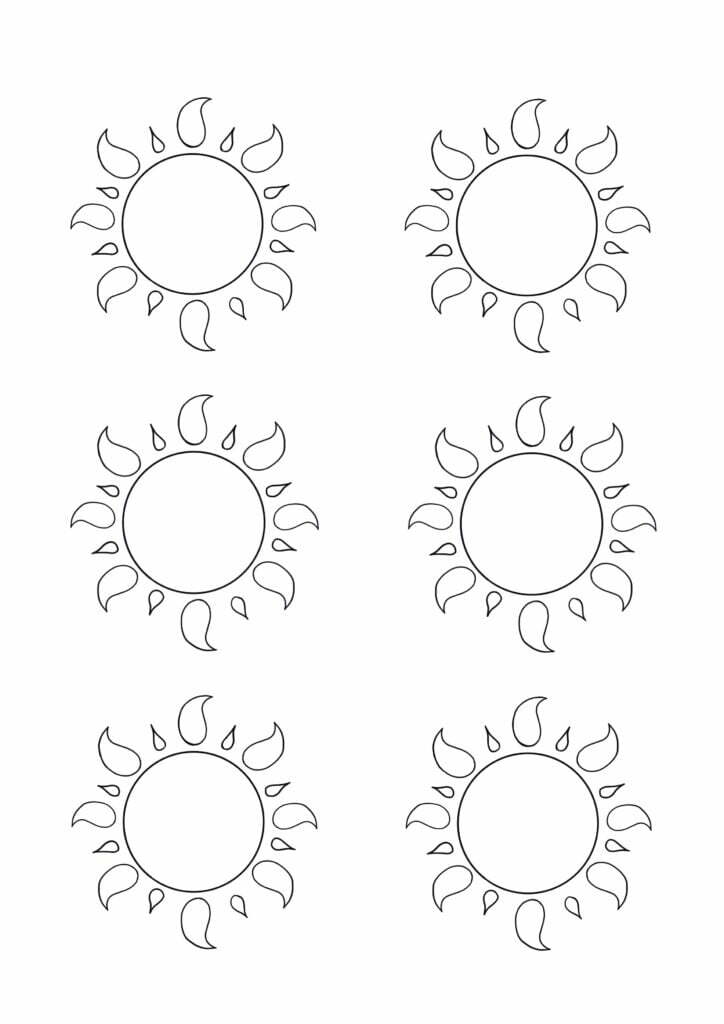6 small sun templates