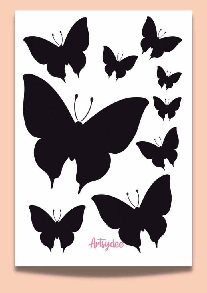 butterfly silhouette stencil template