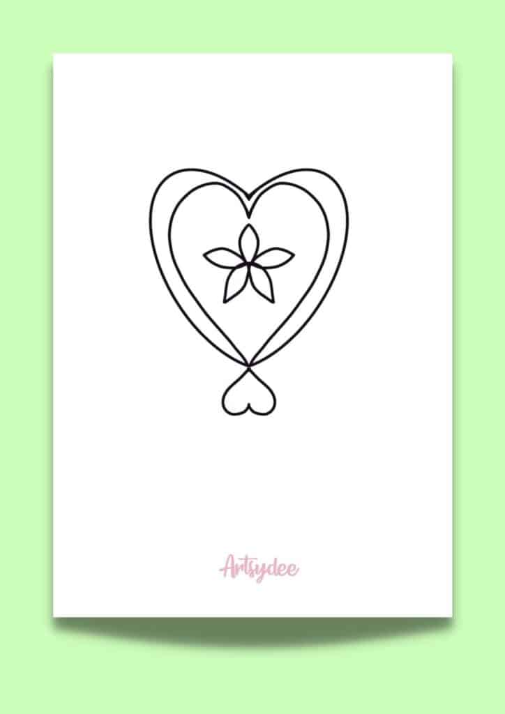 flower heart template