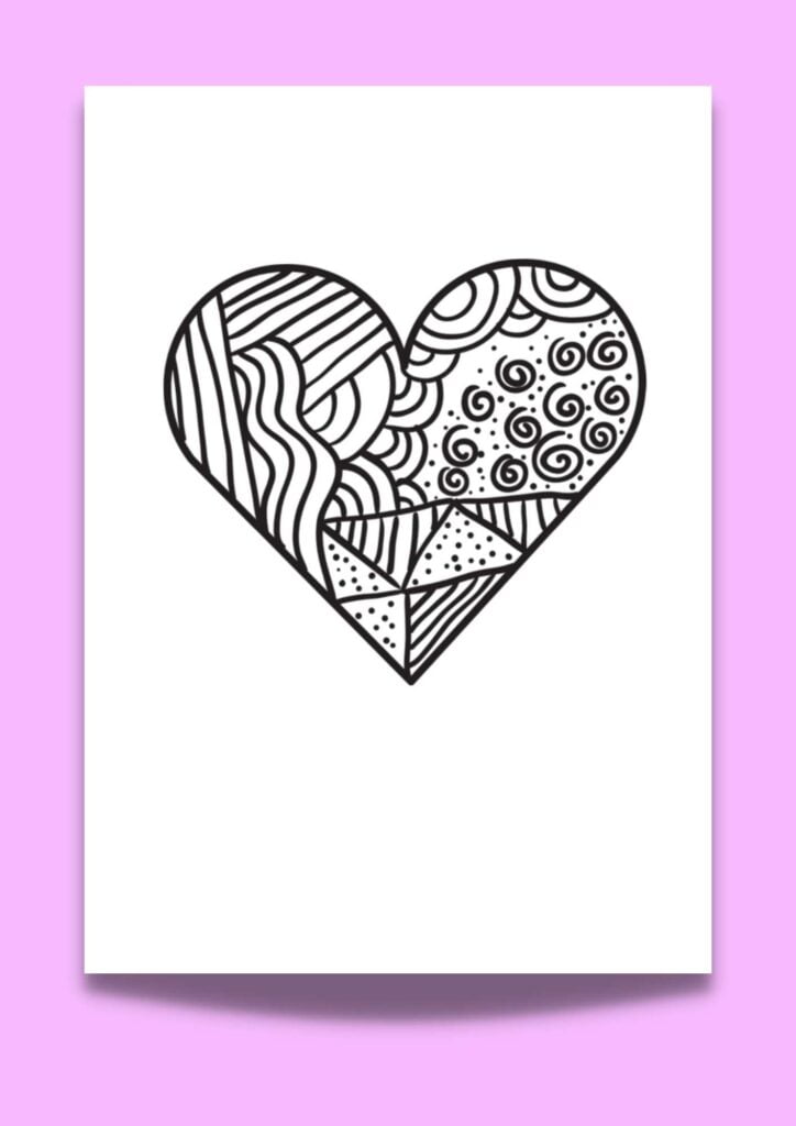 zentangle heart template 2
