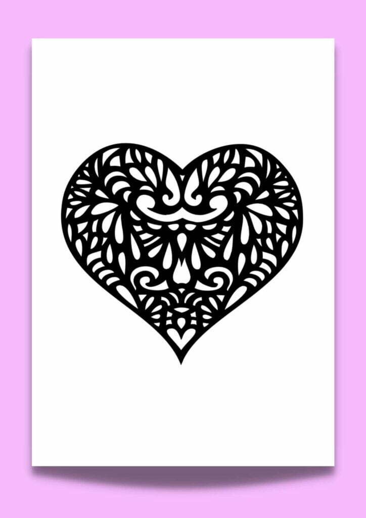 zentangle heart template
