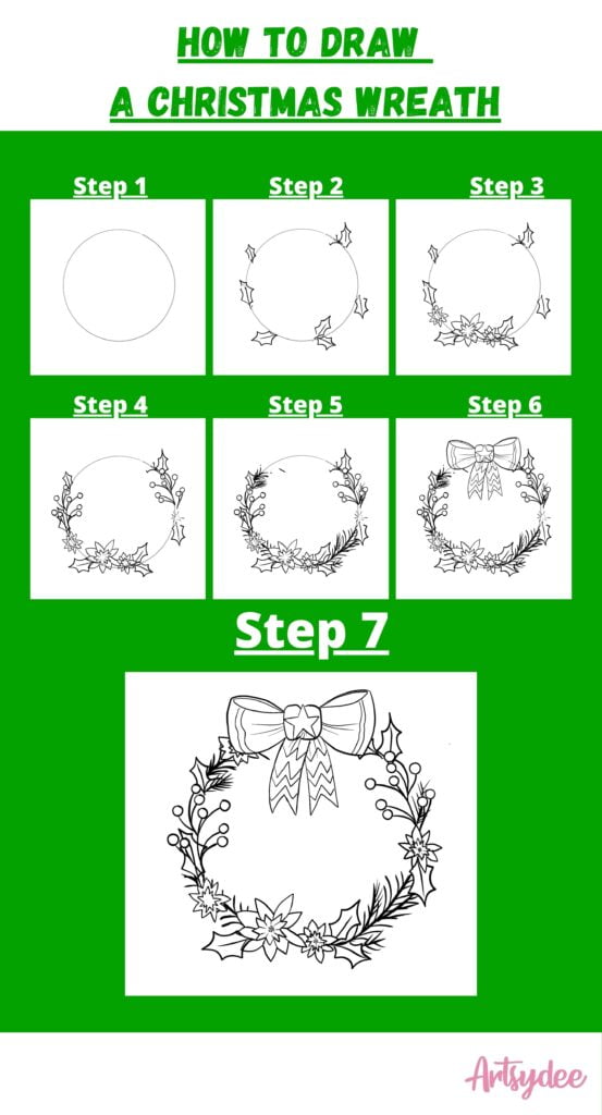 How to Draw a Christmas Wreath Infographic