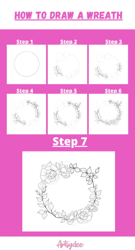 How to Draw a Wreath Infographic
