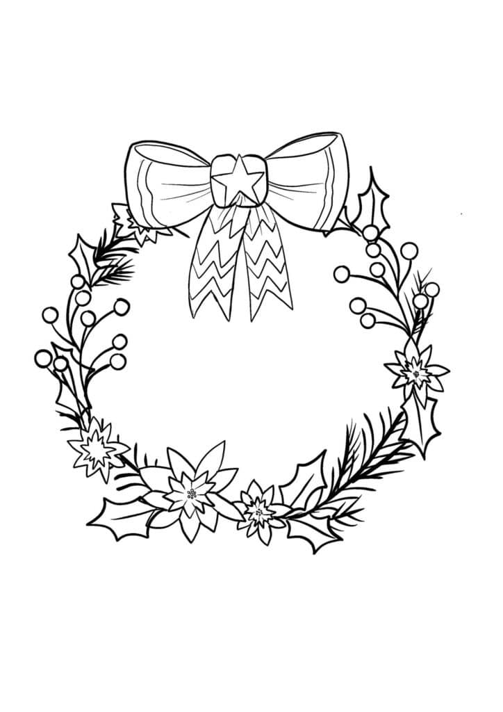 How to draw a Christmas wreath step 7