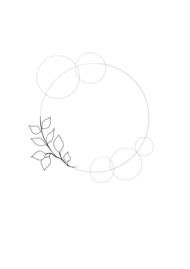 how to draw a wreath step 2