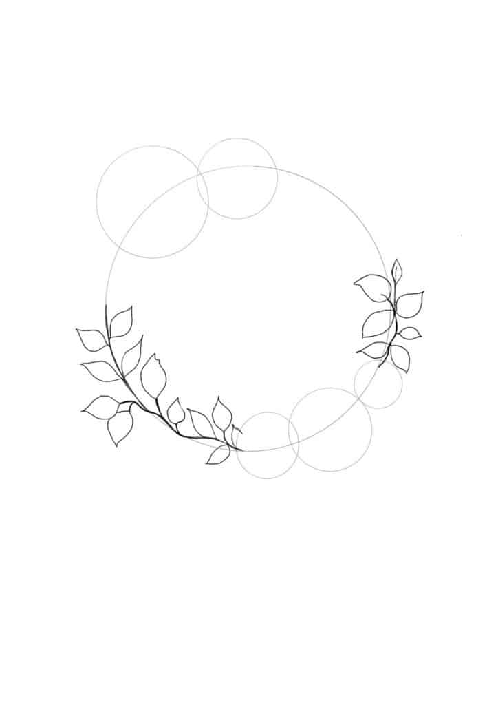 how to draw a wreath step 3
