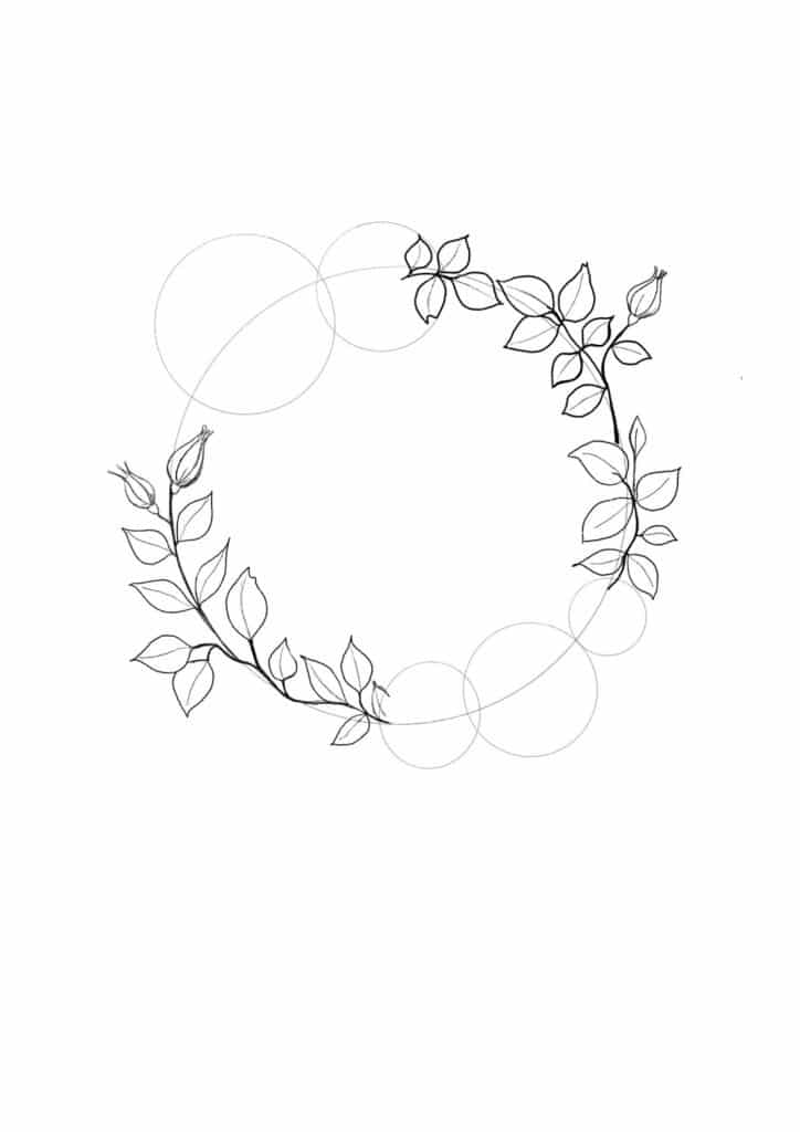 how to draw a wreath step 5