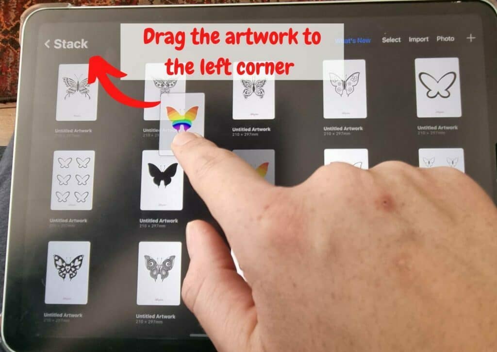 Step 3: How to unstack in Procreate. 