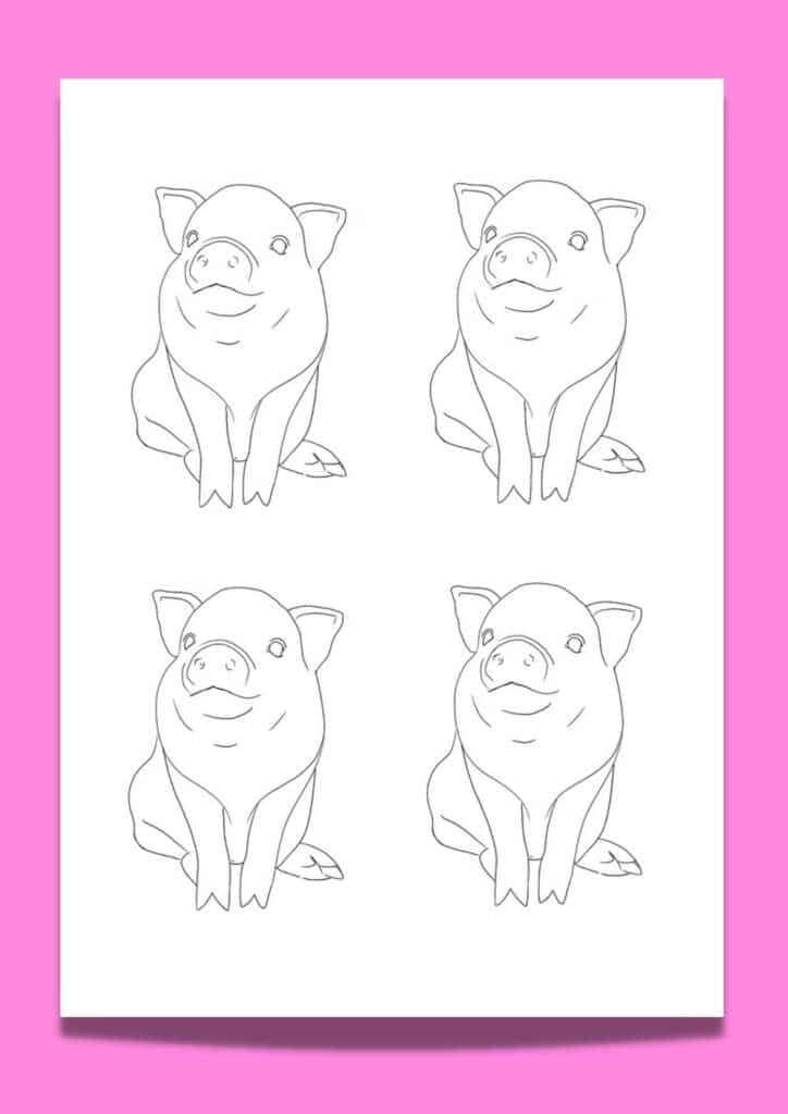 4 pigs printable template