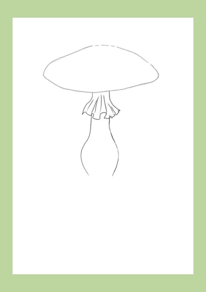 How to draw a mushroom step 3