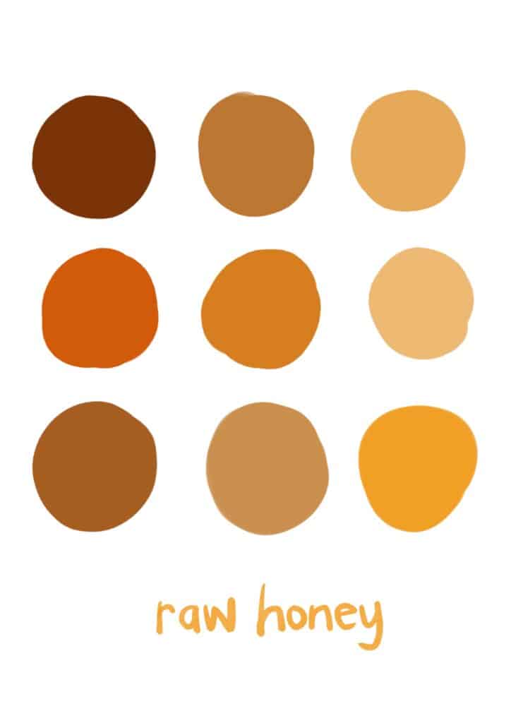 Raw honey color palette for Procreate