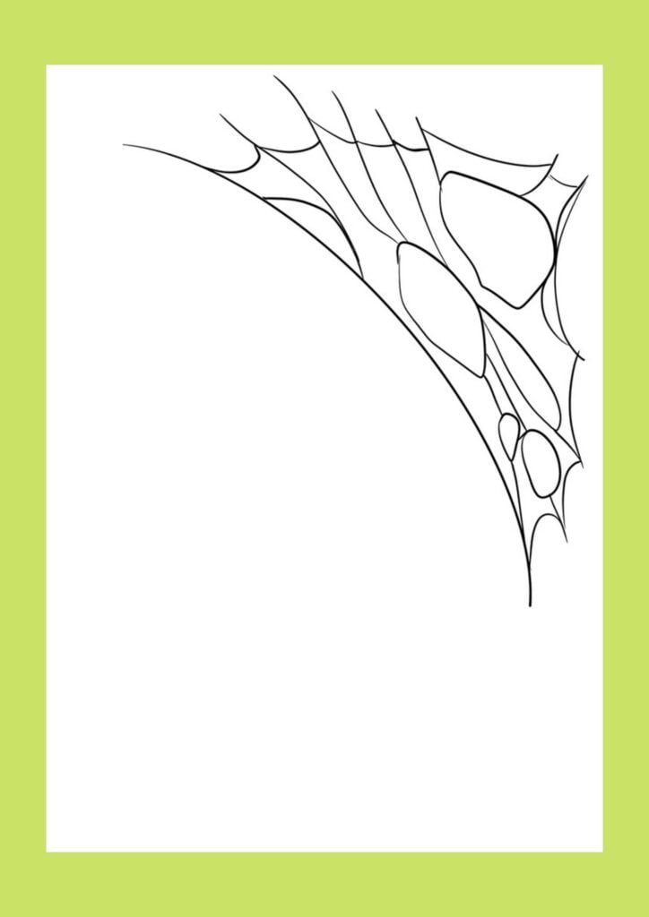corner spider web drawing step 4