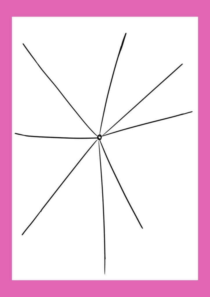 easy spider web drawing step 2