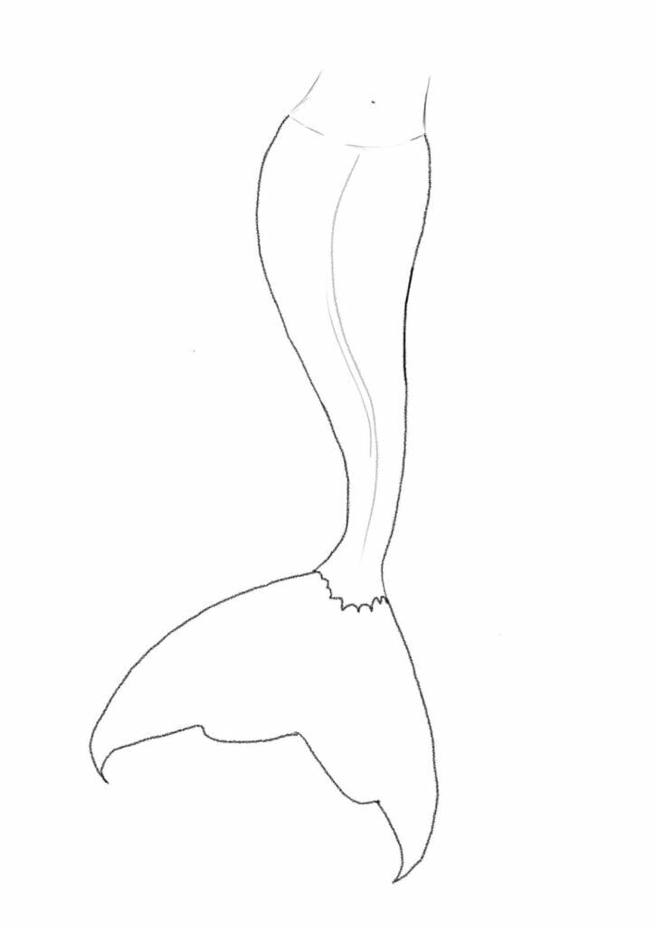 step 4 mermaid tail drawing