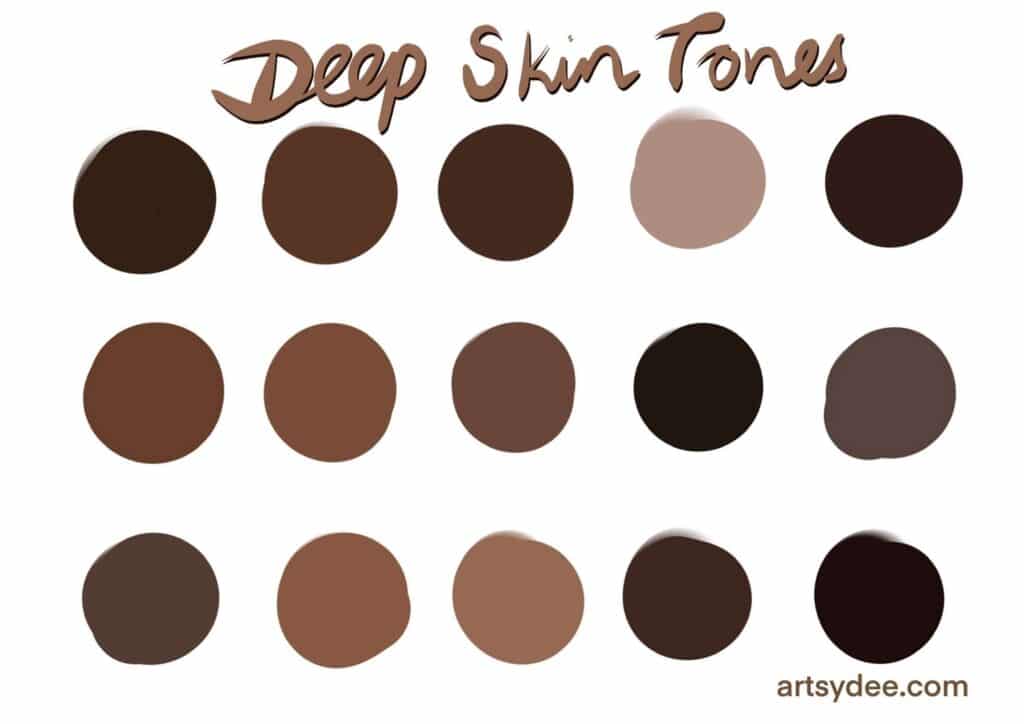 Deep Skin Tones Procreate Palette