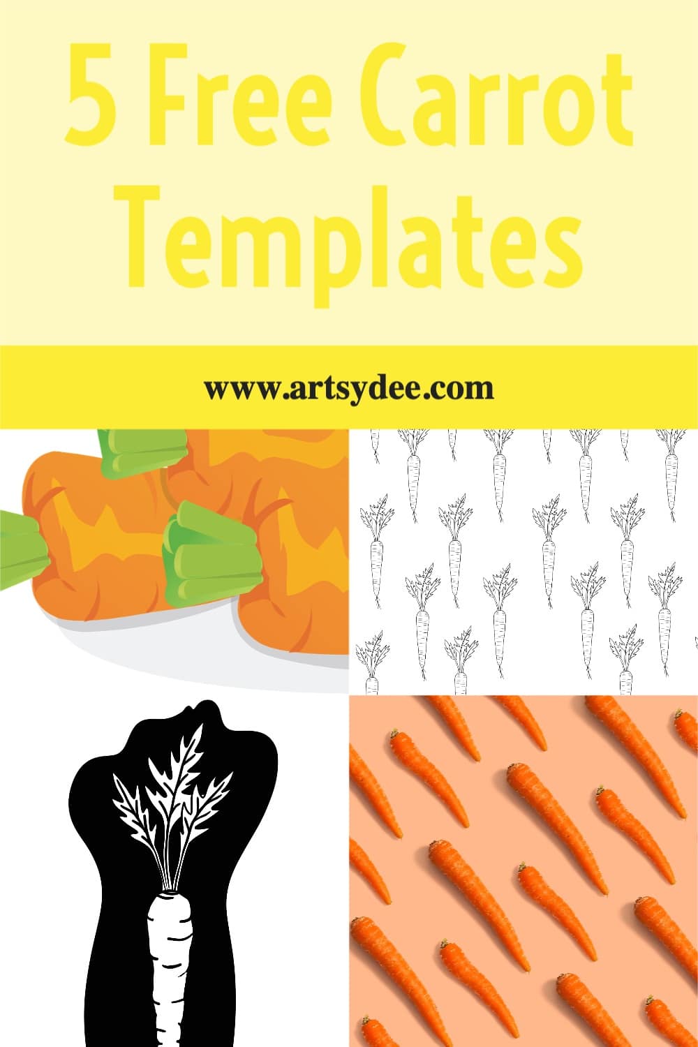 5 FREE Carrot Template Printables! - Artsydee - Drawing, Painting ...