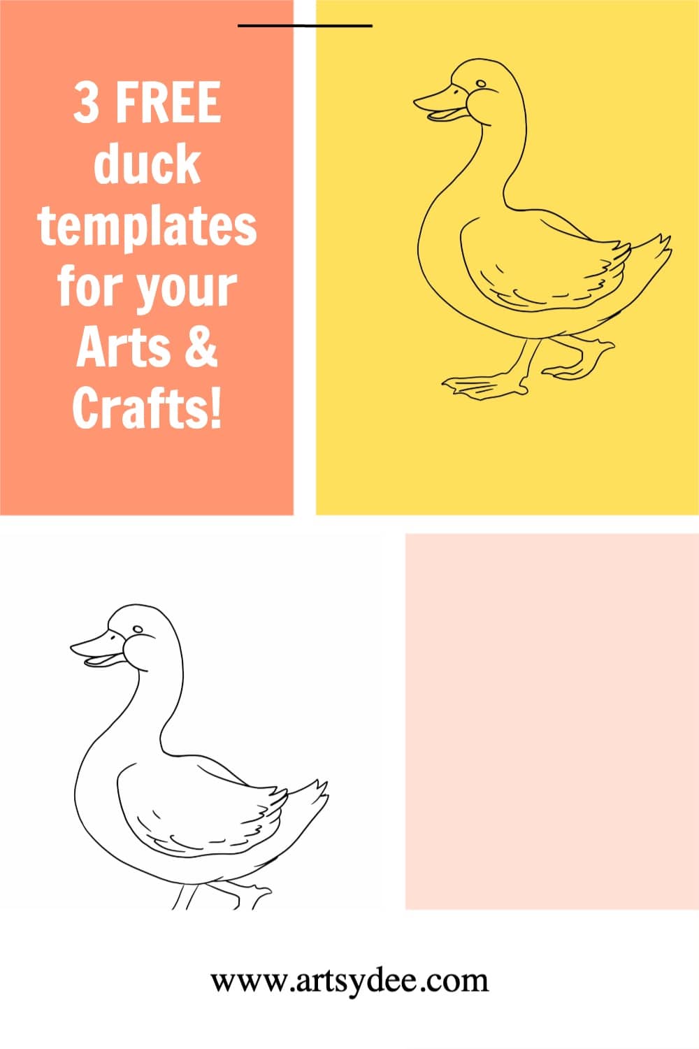 3 Free Duck Template Printables Artsydee Drawing Painting Craft