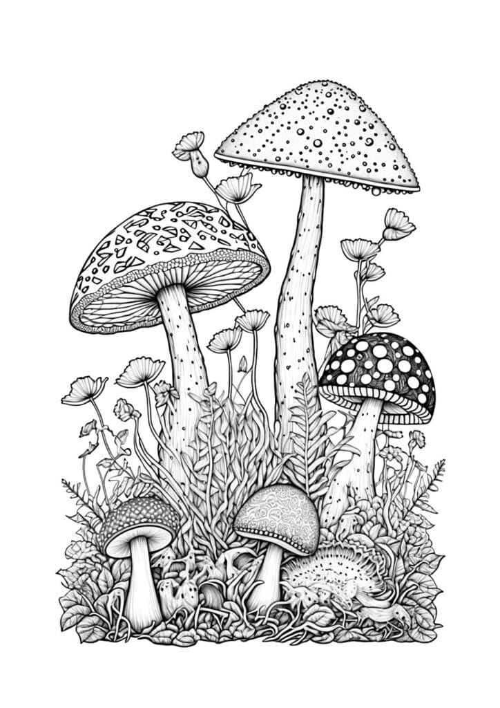 15 Free Mushroom Coloring Pages Artsydee Drawing Painting Craft
