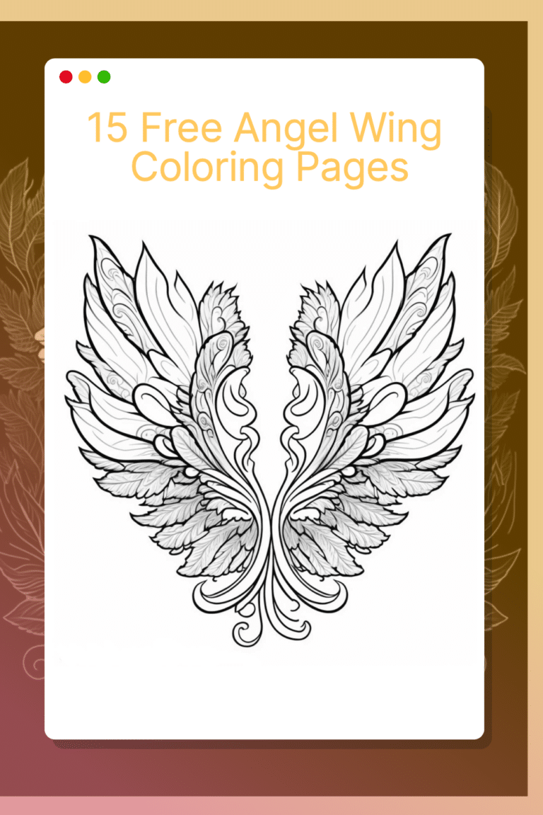 Angel Wings Coloring Page Celestial Printables Artsydee