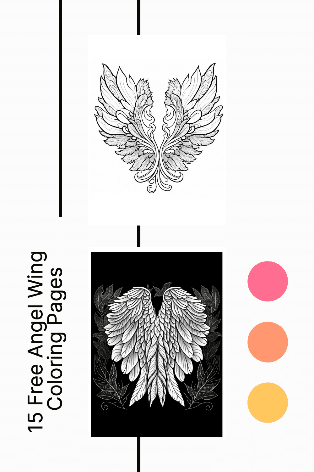 Angel Wings Coloring Page 15 Celestial Printables Artsydee