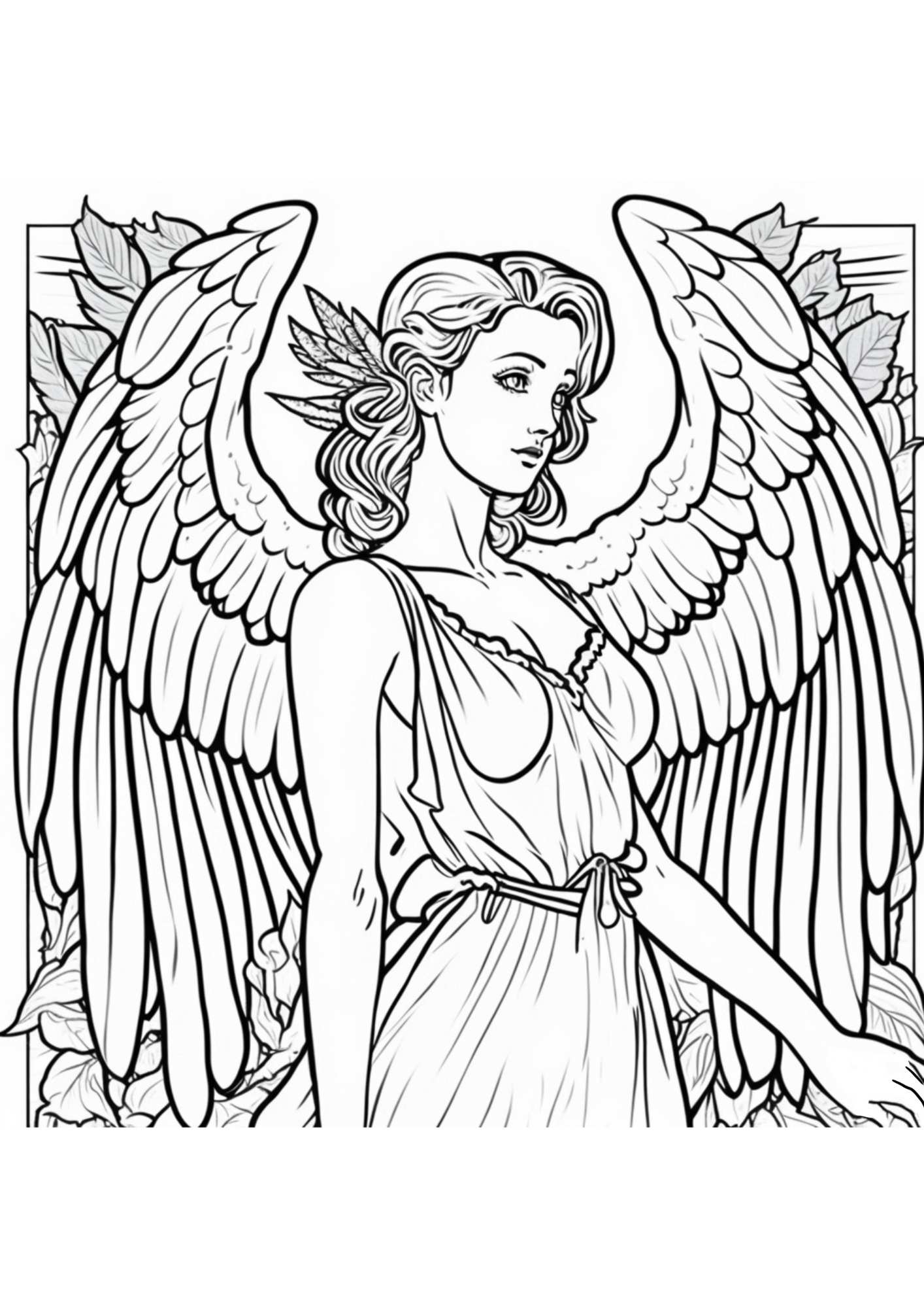 Angel Wings Coloring Page 15 Celestial Printables Artsydee