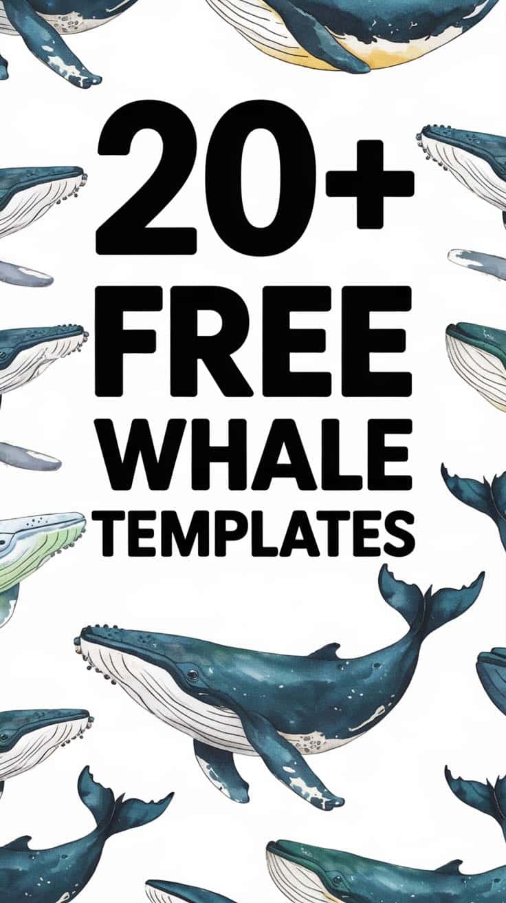 20+ Free Printable Whale Templates for Watercolor & Crafts! – Artsydee ...