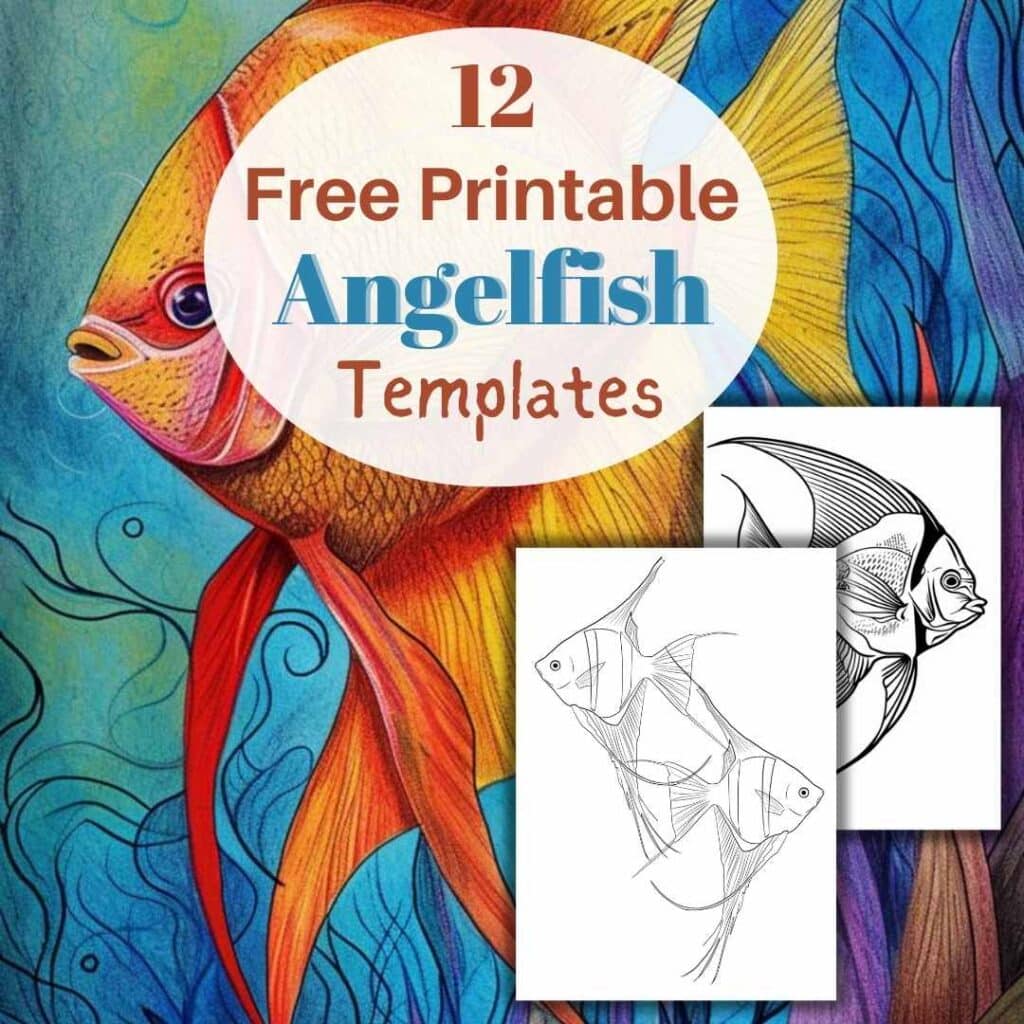 12 FREE Angelfish Template Printables! Artsydee Drawing, Painting