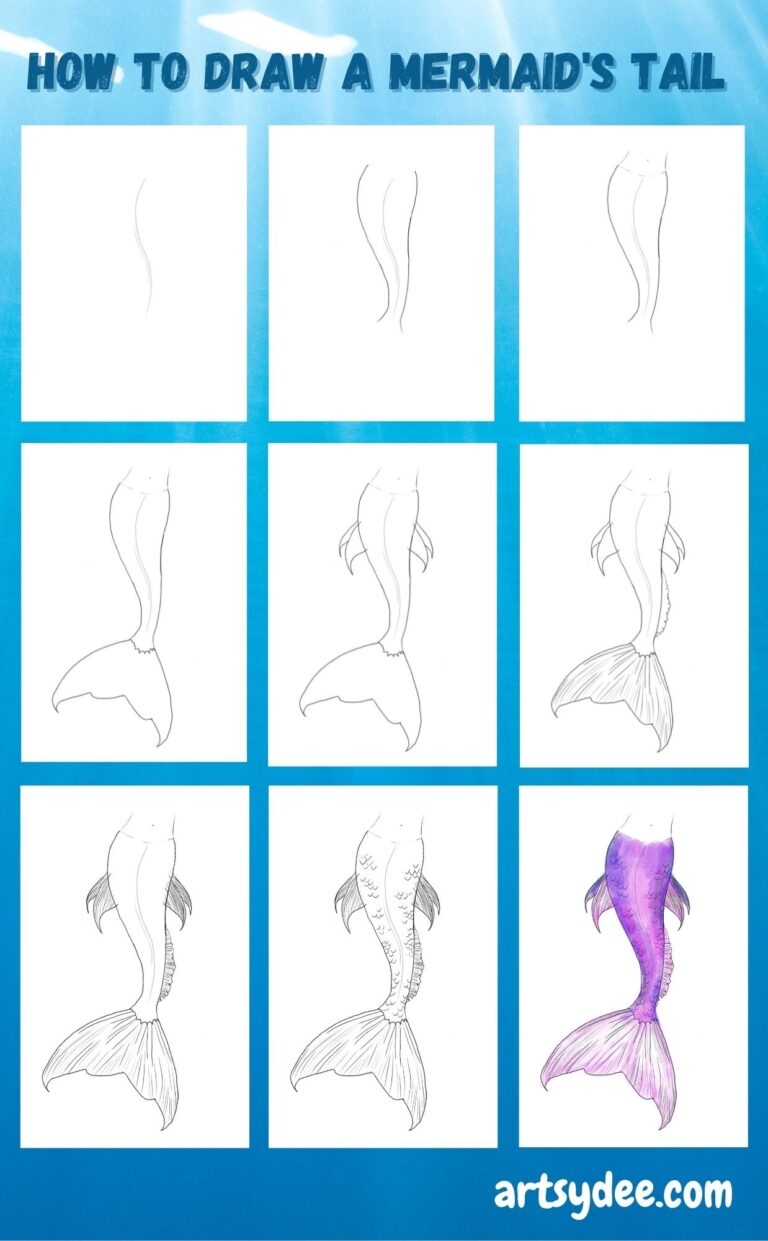 How to Draw a Mermaid Tail in 15 Easy Steps Artsydee Drawing