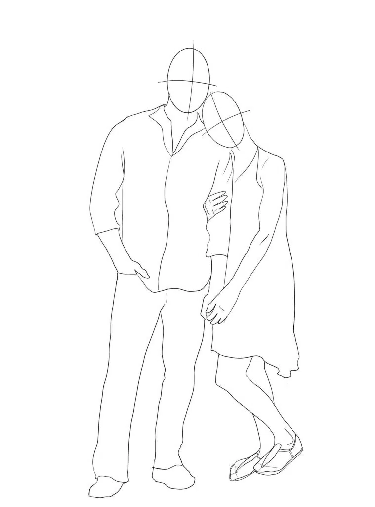 Couple Poses Drawing Reference