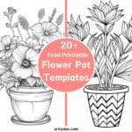 Flower Pot Template with flower