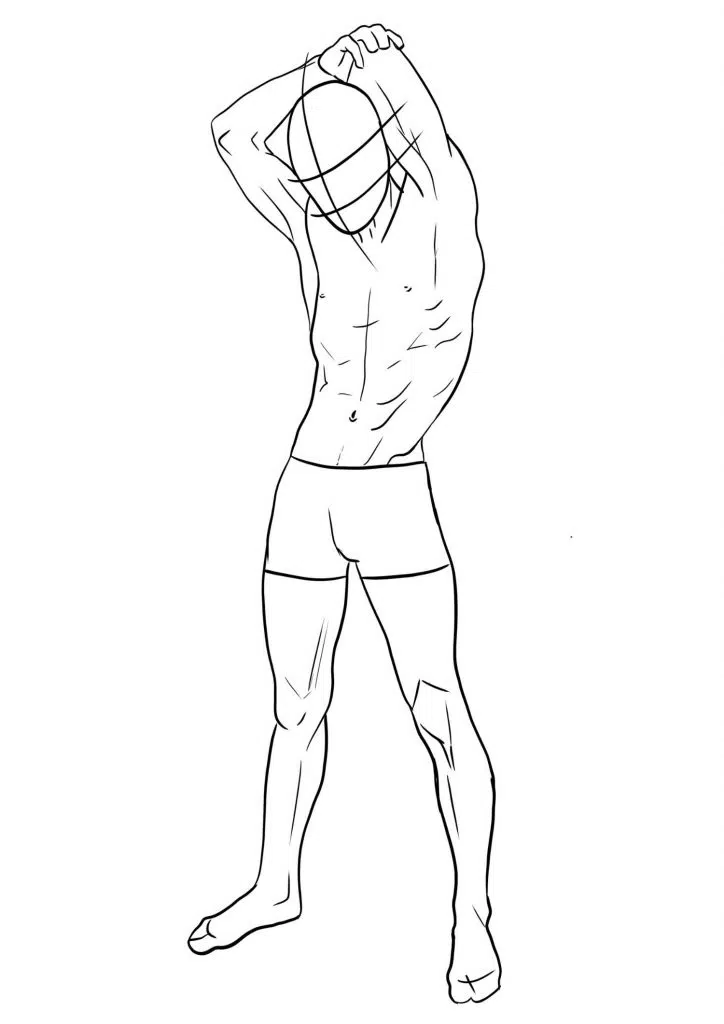 male standing pose drawing