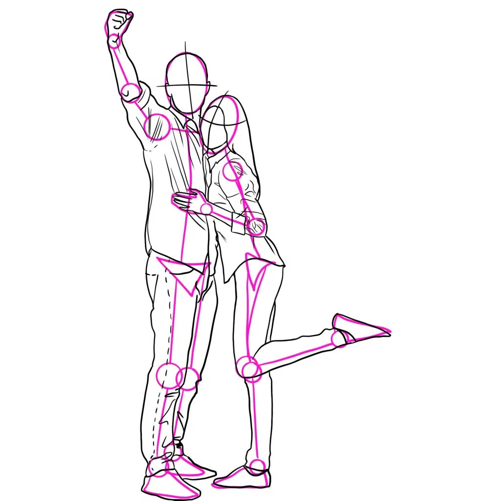 Cute Couple Poses Drawing High-Quality - Drawing Skill