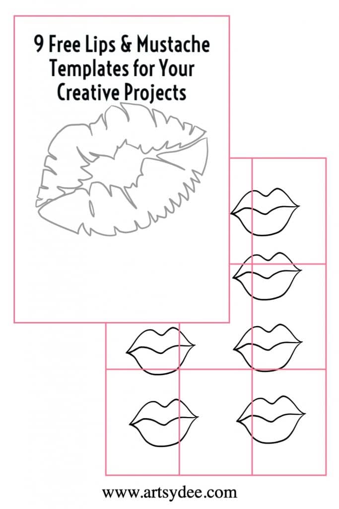 Free Lips Template: 9 Fun Lips and Mustache Printables - Artsydee ...