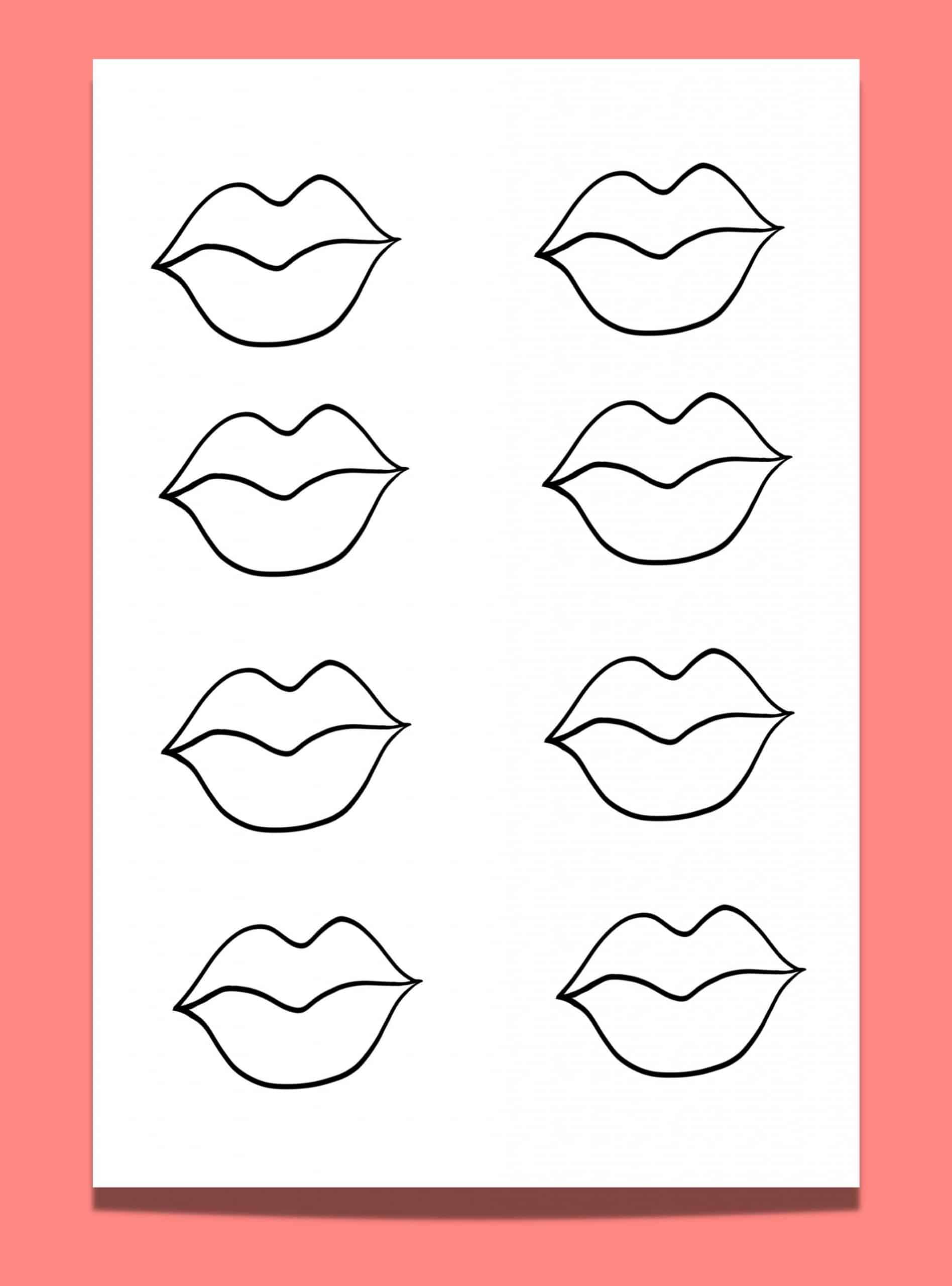 Free Lips Template: 9 Fun Lips and Mustache Printables - Artsydee ...