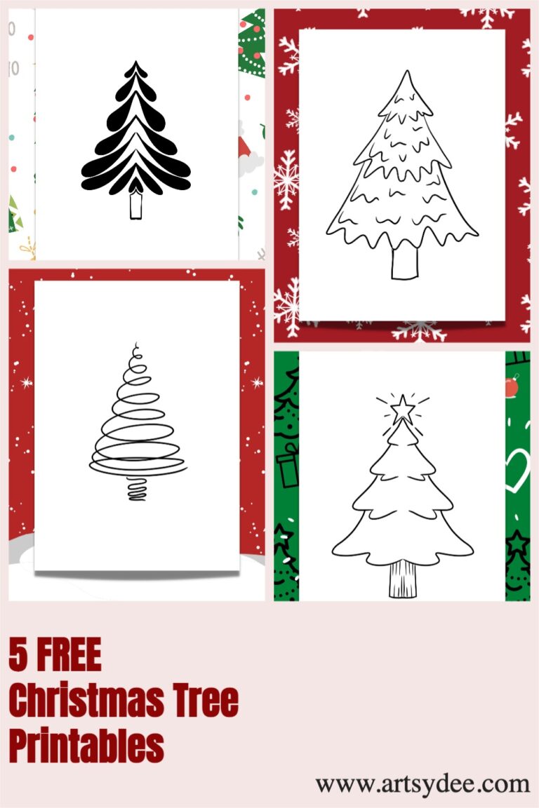 5 x Christmas Tree Printable Free Templates - Artsydee - Drawing ...