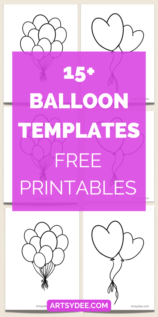 15 Balloon Template Printables (Free Templates) Artsydee Drawing