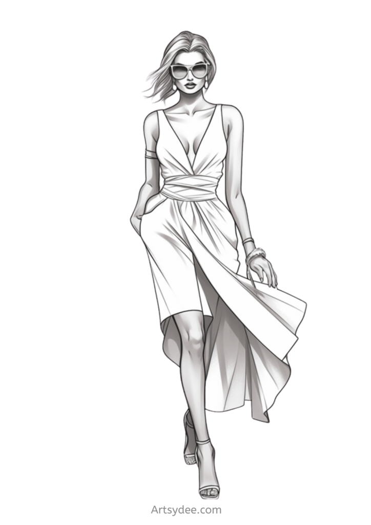 Procreate Coloring Pages: Fashion Illustration