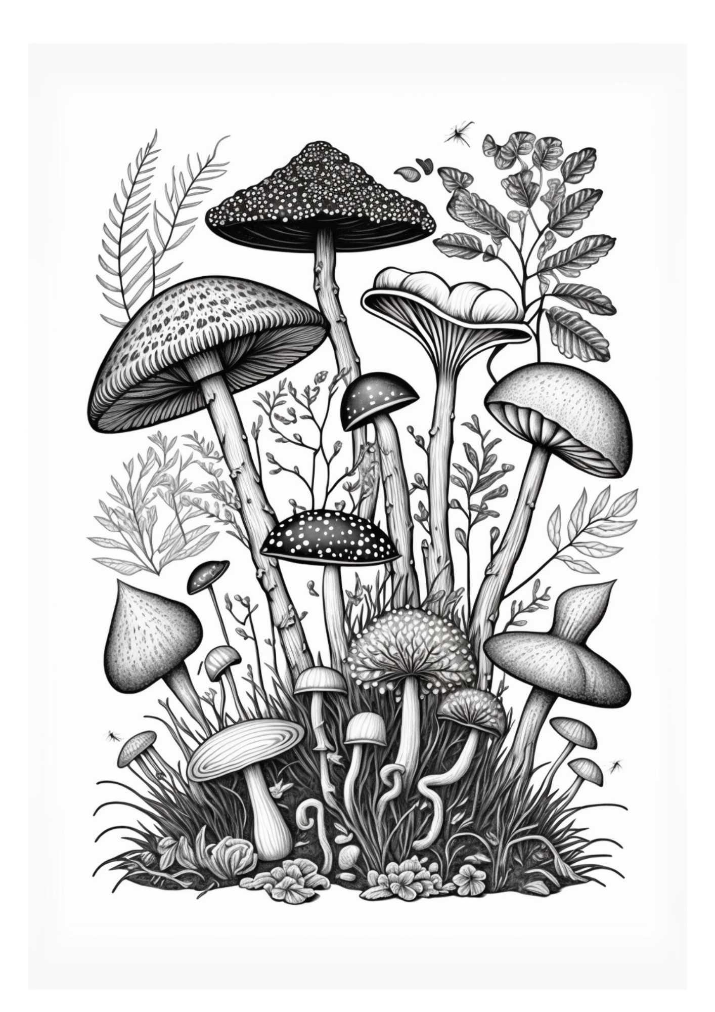 15 Free Mushroom Coloring Pages - Artsydee - Drawing, Painting, Craft ...