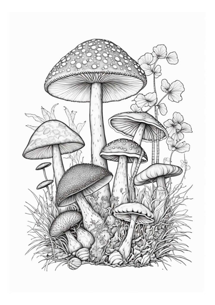 15 Free Mushroom Coloring Pages - Artsydee - Drawing, Painting, Craft ...