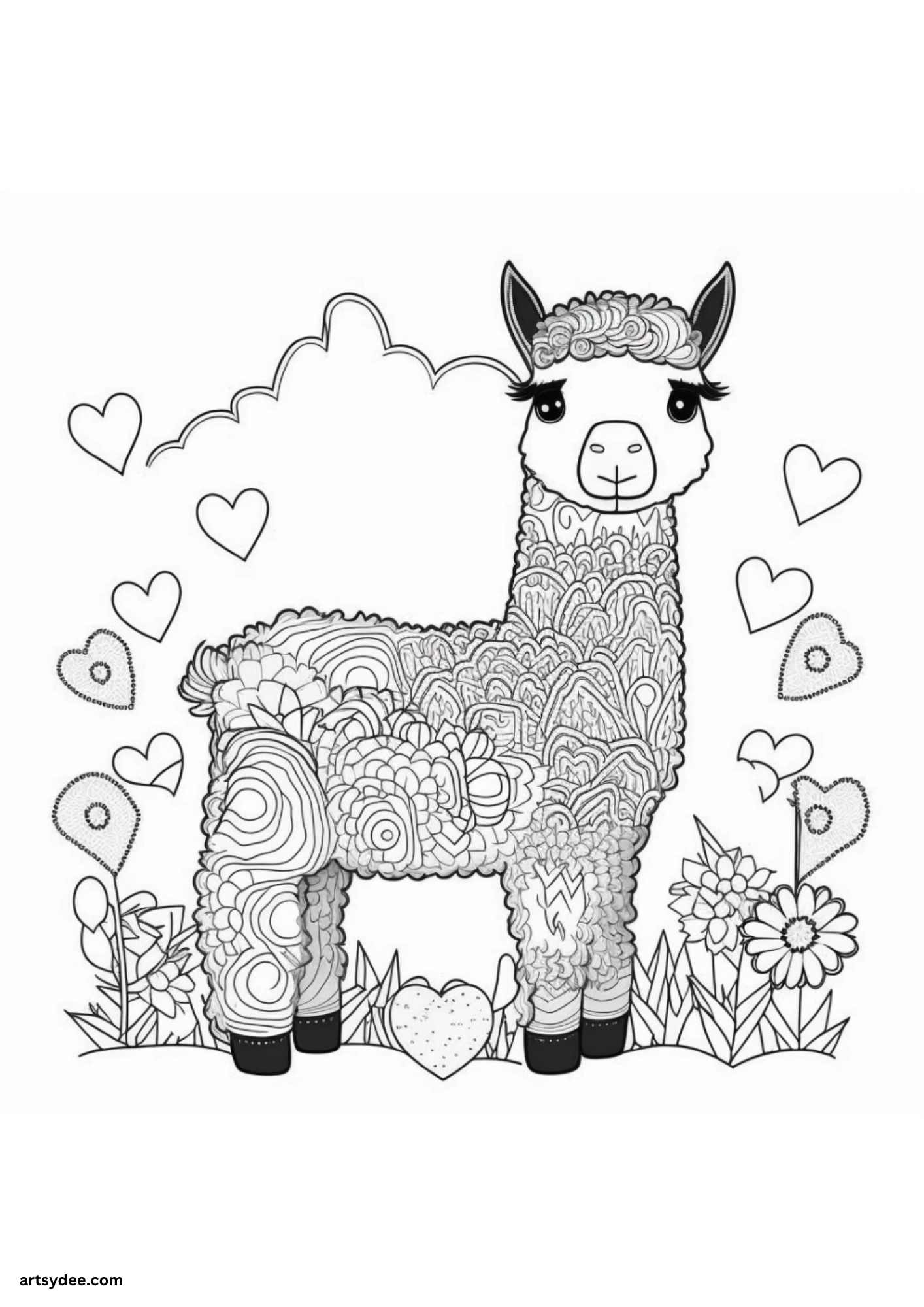 21 Free Llama Coloring Page Printables - Artsydee - Drawing, Painting ...