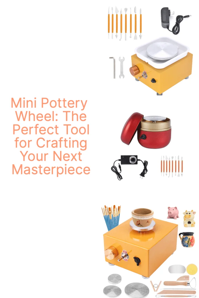 Mini Pottery Wheel Machine, Adjustable Speed Mini Electric Pottery Machine  with Tray for Kids, Beginners and Ceramics Art, Red